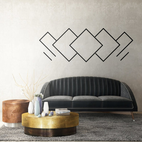 Stripes Metal Wall Art Geometric Contemporary Black Lines Minimalist Monochrome Modern Creative Dining Room Decoration